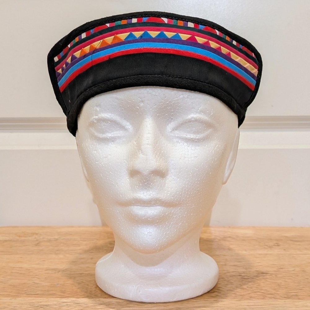 NWOT Beckwoman M 100% Cotton Handmade Striped Smoking Hat